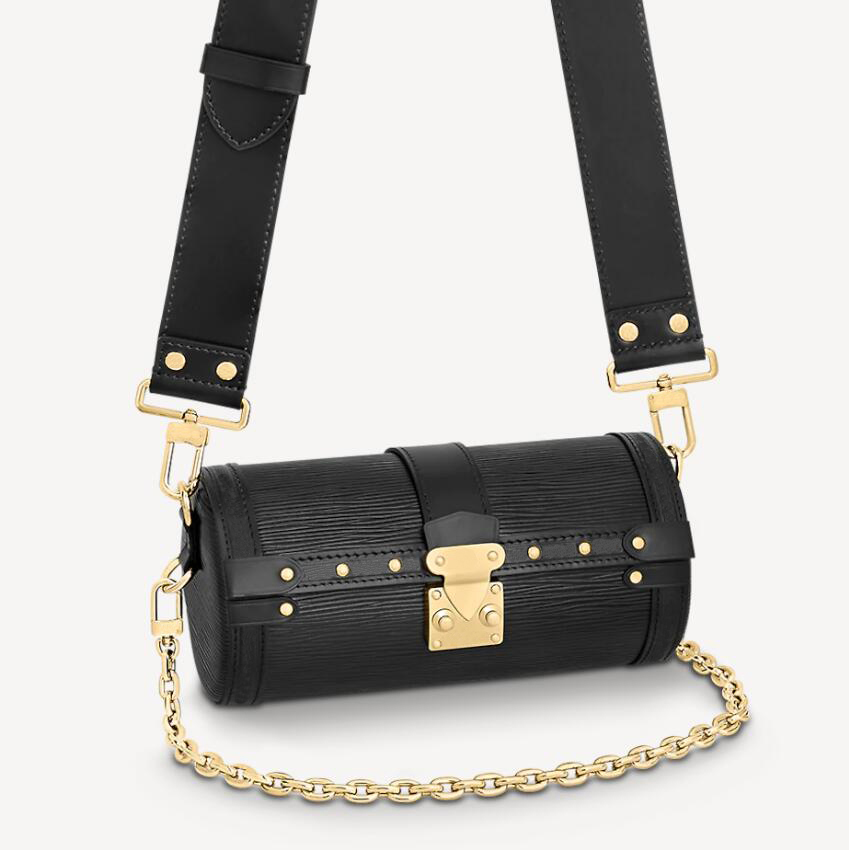 

Fashion Womens Bag Trend Shoulder Bags Retro Cylinder Design Mini High Quality Handbag, Black