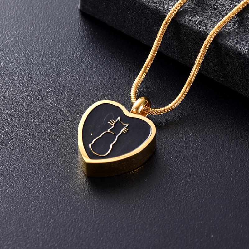 Pendant Necklaces LKJ8253 My Loving Cat Rest In Heart Loss Of Love Pet Cremation Necklace Keepsake Urn Casket Stainless Steel Jewelry-image-708540504