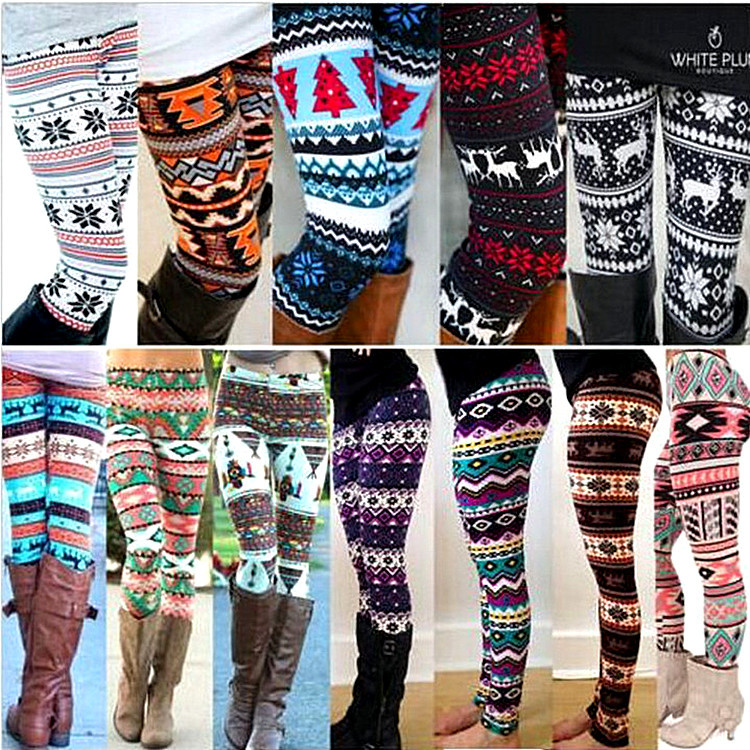 

Christmas Leggings Snowflakes Reindeer Print Silk Stretchy Women Colorful Stripe Plaid Nordic Pants Girls Adult Warm Tights Plus Size, Leave order note pls