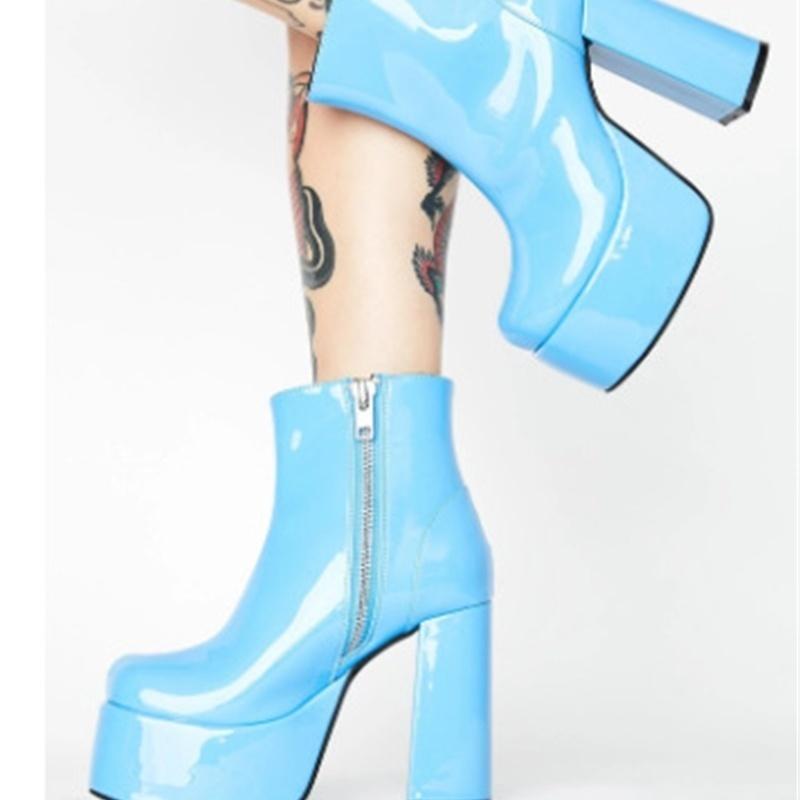 

Dress Shoes 2021 Thick Heeled Platform High Women's Boots Large 40-43, Green