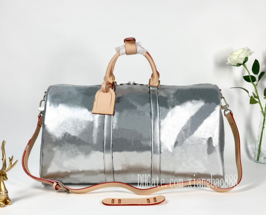 

2021 Mens Mirror travel bag Coated canvas Keepall Bandouliere 50 duffel duffle bags larger handbag luggague for man, I need see other produst