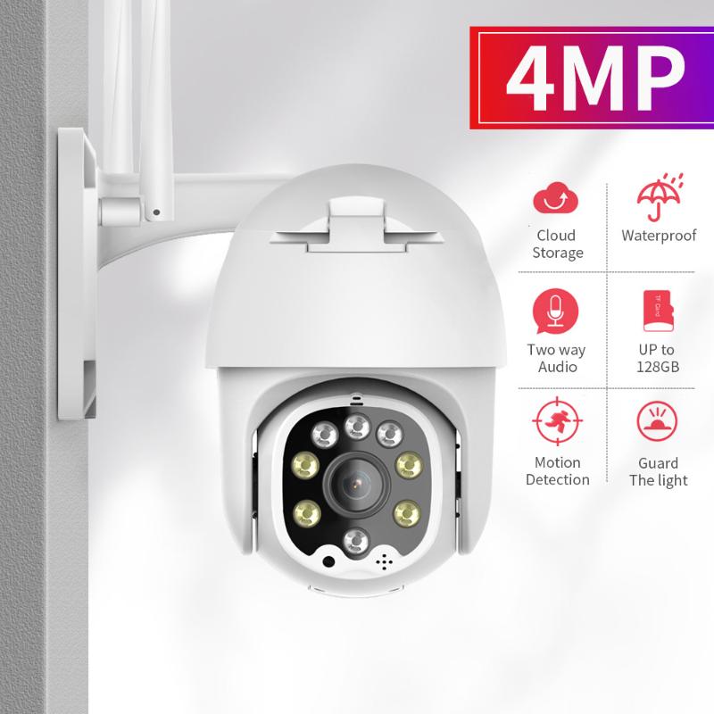 

Cameras 4MP PTZ IP Camera Outdoor WIFI Speed Dome Wireless CCTV Security Pan Tilt 4X Zoom Surveillance Siren Alarm