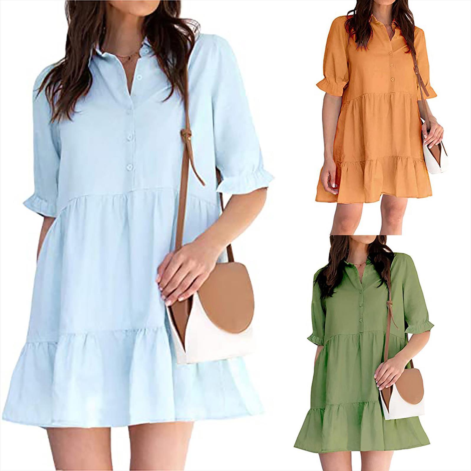 

summer plus size fashion floral women dresses soild short sleeve v neck casual sundress dress vestidos mujer verano, Black;gray
