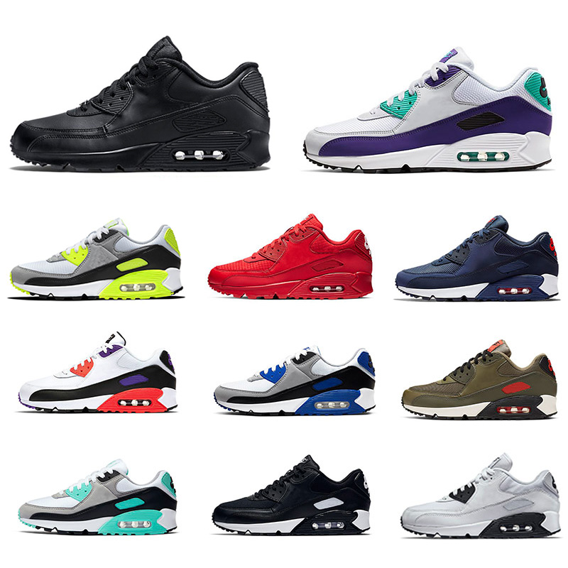 

Classic 90s Running Shoes Men Sneakers Triple White GS Black Leather Mesh Gym Red CNY Retro Breathable Women Sports Trainer Designer Cushion Surface Eur 36-45, 50