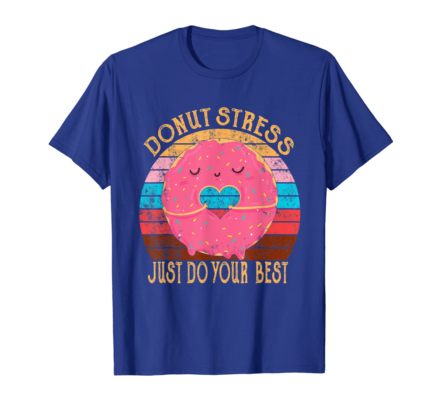 

retro vintage donut stress just do your teacher shirt, White;black