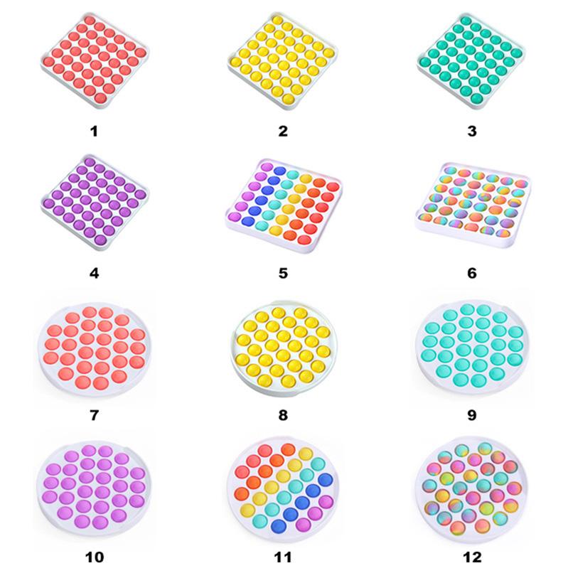 

Decompression Push Fidget Rodent Pioneer Toy Colorful ABS Sensory Toys Rainbow Bubble Anxiety Stress Relief Stuff For Kids Children