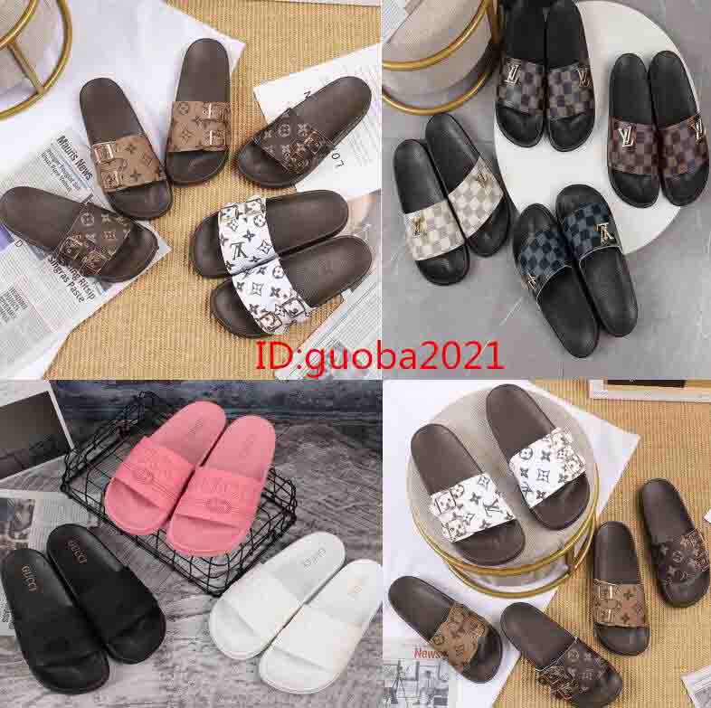 

LV Louis Slippers Vitton High quality sandals flat fashion slippery rubber slippers casual shoes flip flops 2134, Black