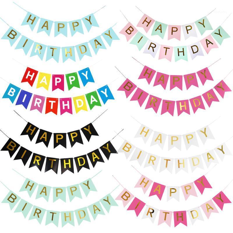 

Multi Themes Happy Birthday Banner Baby Shower Party Decorations Po Booth Bunting Garland Flags Decoration