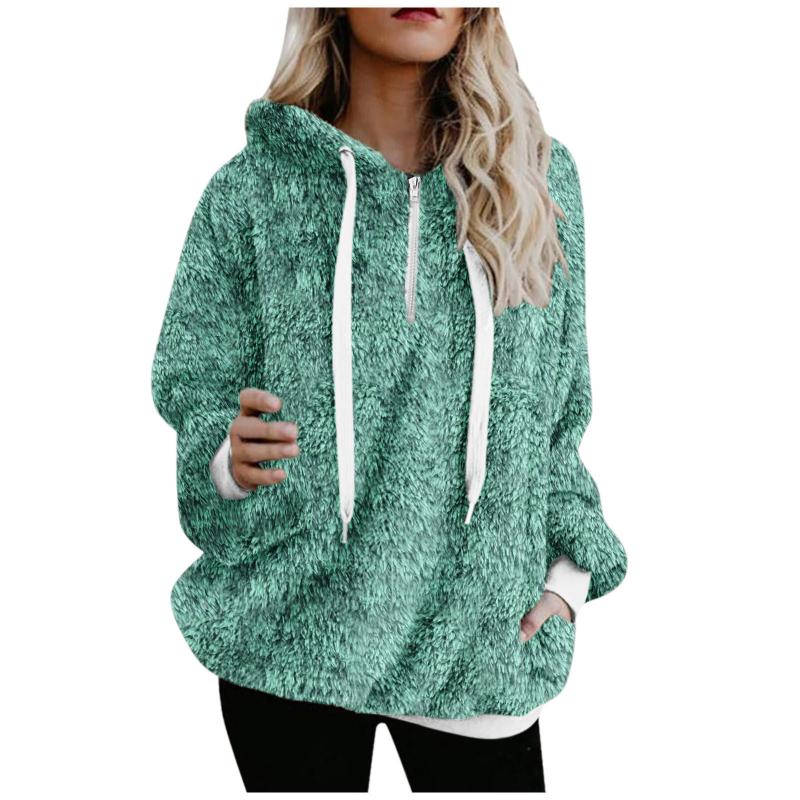 

Women's Sweaters Fall 2021 Fashion Base Solid Color Thinning Hedging Green High-end Hooded Street Hipster Sweater, White;black