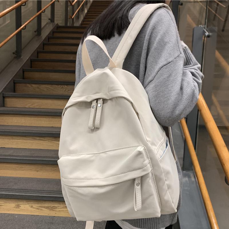 

Backpack Waterproof Nylon Women Female Fashion Leisure School Bag Backpacks For Teenage Girls Travel Mochila Book Bags, Black