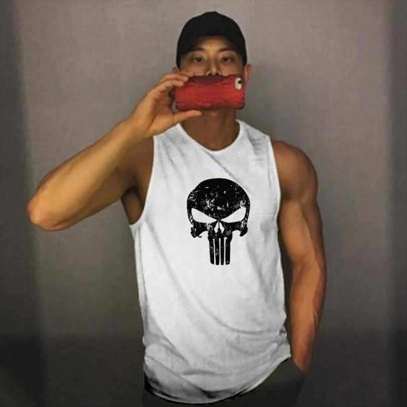 

fitness workout quick dry vest casual mesh tank men summer fashion musculation clothing bodybuilding sleeveless shirt, White;black