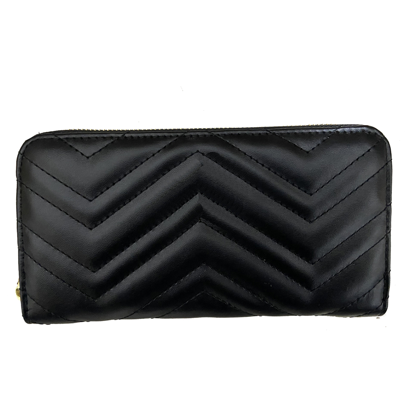 

Long Wallet for Women Designer Purse Zipper Bag Ladies Card Holder Pocket Top Quality Coin Hold in Black Color
