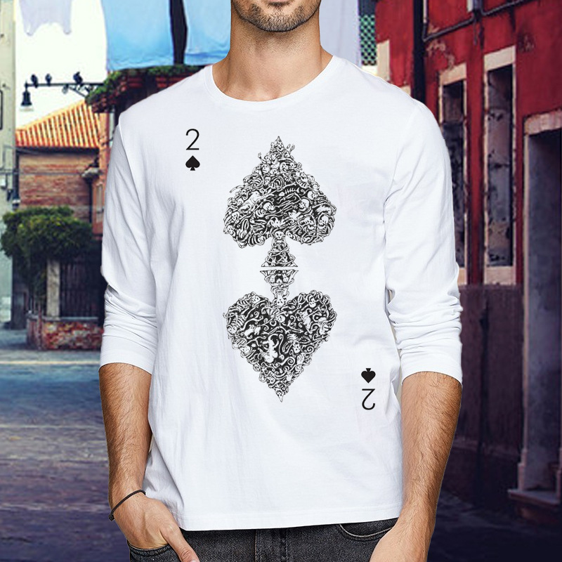 

cotton men's long t-shirt men's spring and autumn trend loose round neck autumn cloth men's cloth, White;black