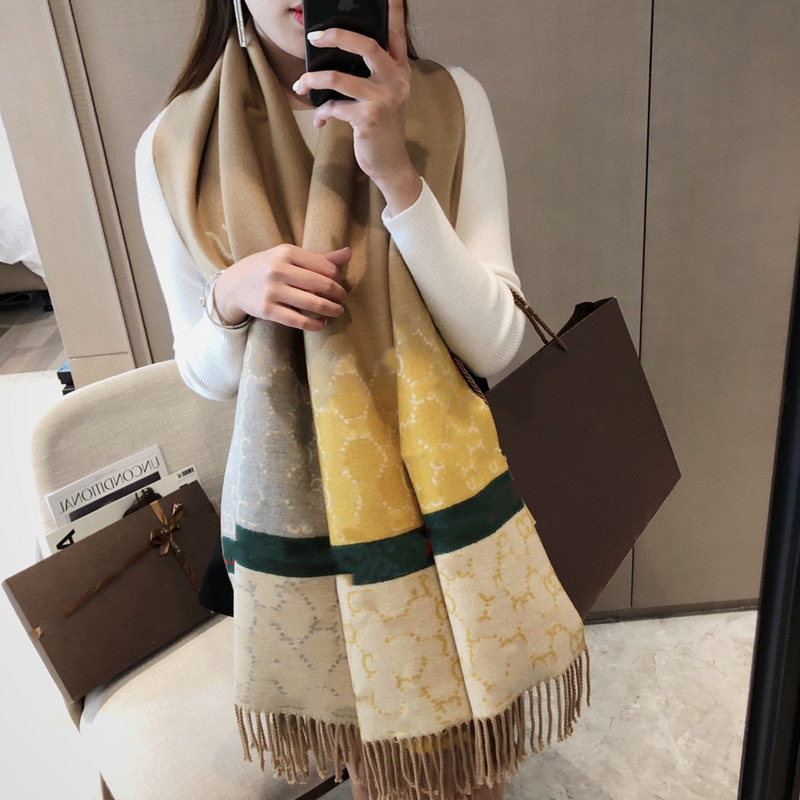 

Autumn Winter Scarf Fashion Luxury Women Scarf Silk Warm High Designer Scarf Style Accessories Simple Retro