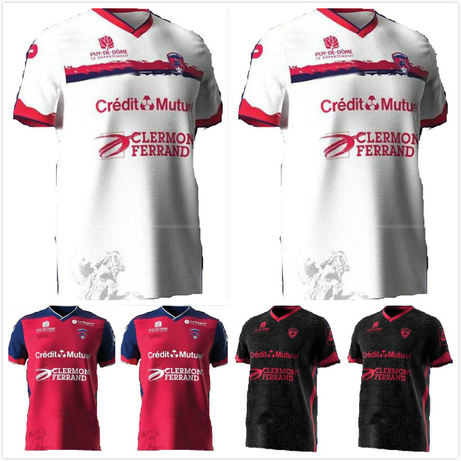 

21 22 MAILLOTS Clermont Foot 63 soccer jerseys home away third 2021 2022 bayo Dossou Allevinah Berthomier Magnin Iglesias TELL football shirts red white black