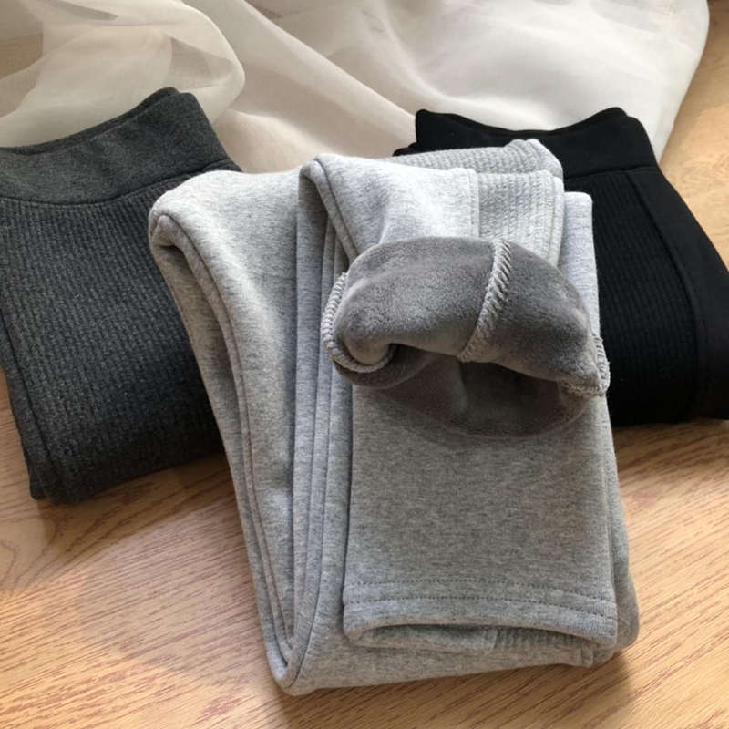 

Stretch Plus Velvet Thick Autumn Winter Leggings Women Pants High Waist Warm Leggings Pencil Pants Skinny Fleece Leggings C5971, Light grey leggings