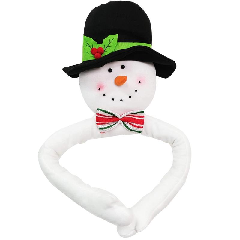 

Christmas Decorations Tree Topper Cartoon Santa Claus Snowman Hugger 3D Stuffed Plush Toy Treetop Large Cover Ornament Xmas Decor