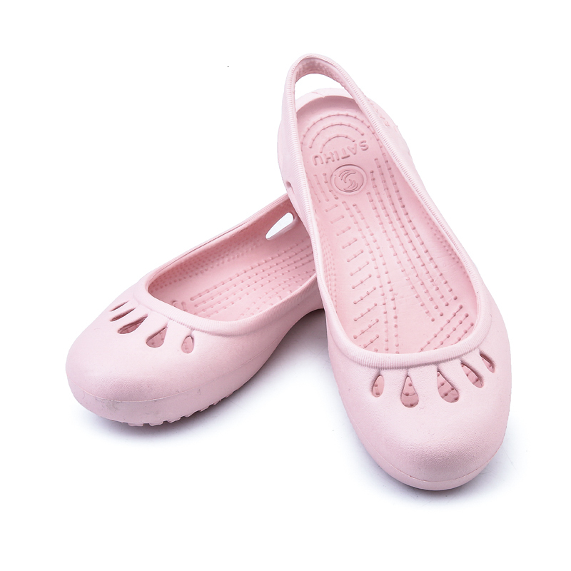 

Sandals Women Clogs Jelly Home Non-slip Summer Hole Shoes Female Flat Slippers Plastic Girls Waterproof EVA Garden 6C0X, Black