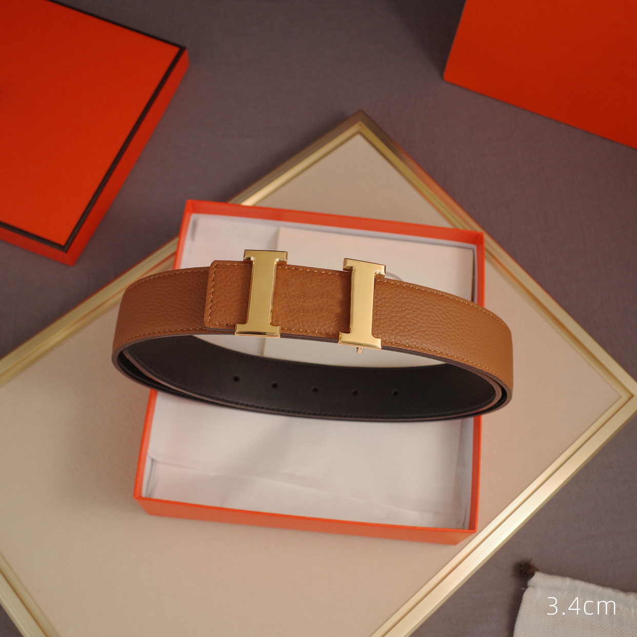 

2021 Fashion Designer Mens And Women Belt With 5 Colors Leather Top High Quality Luxury Belts Classic H Waistband With Box 21092204W, 3.4cm