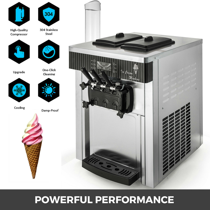 

Commercial Soft Serve Ice Cream Machine Automatic Yogurt Sweet Cone Vending 220V Stainless Steel