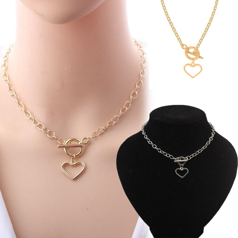 

Pendant Necklaces Stylish Hollow Heart Punk Thick Chain Choker For Women Girls Hip Hop Trendy Necklace Fashion Jewelry Gifts