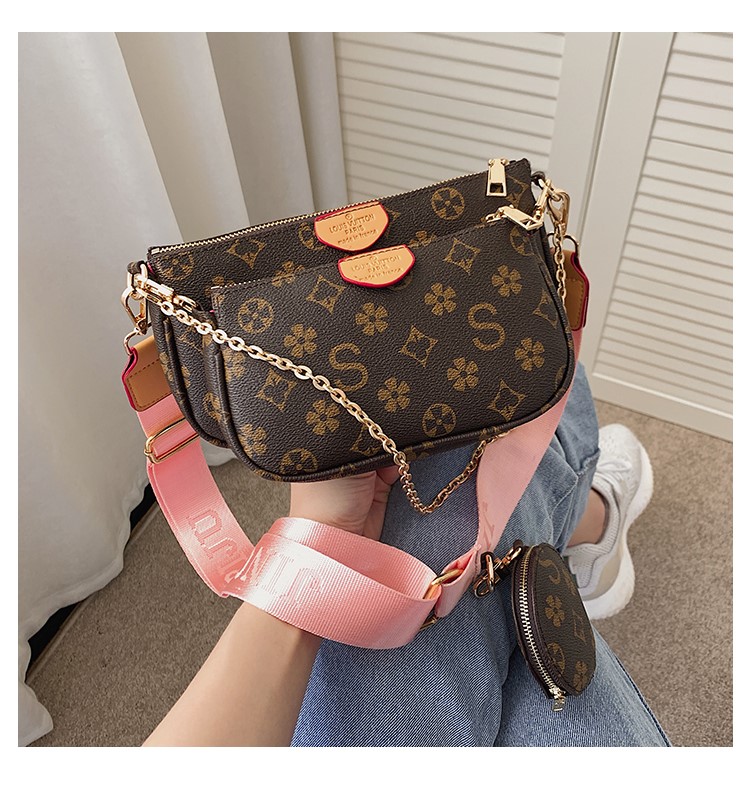 

Women bags Favorite Leather Fashion Handbags Multi Pochette Accessoires Purses Flower Mini 3pcs Crossbody Shoulder Bag Letter Print wallets, With logo