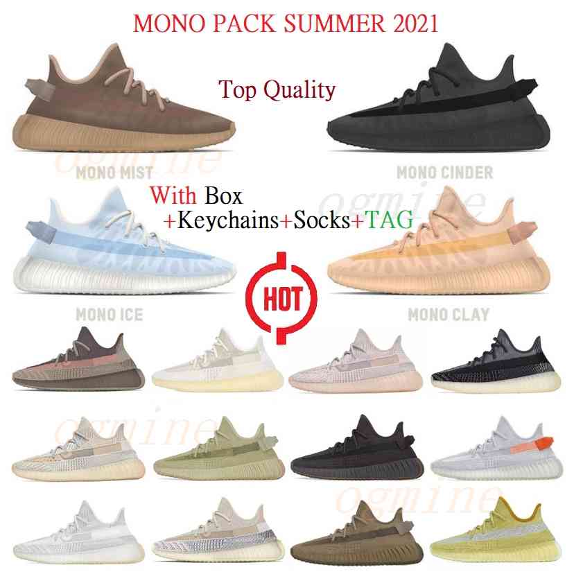 

[With Box ]Top Quality Kanye 2021 \Rnew \Rv2 Running Shoes Ash Pearl Stone Pull Ring Design Of Mono Pack Ice Clay Mist Heel Womens
