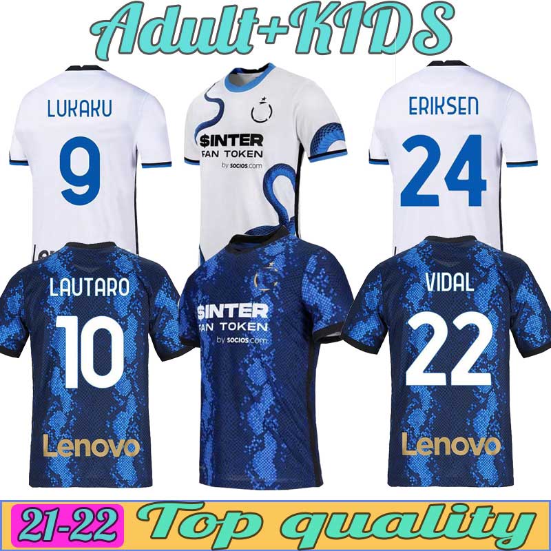 

INTER soccer jersey LUKAKU MILAN VIDAL BARELLA LAUTARO ERIKSEN ALEXIS 21 22 football shirt 2021 2022 uniforms men + kids kit away 4th fourth9, Black;yellow