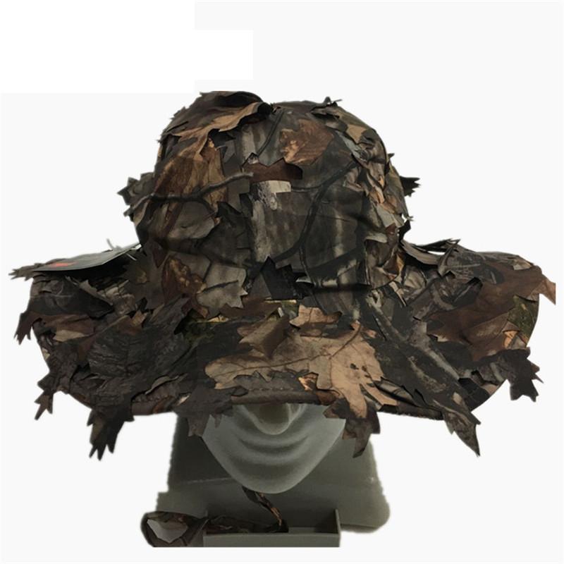 

Cloches Outdoor Tactical Cap Hunting Camouflage Hat Army Military Anti-scrape Bionic Leaf Disguise Round Maple Sunshade, Khaki