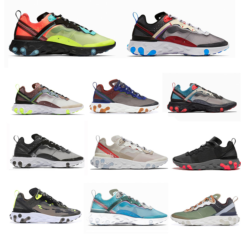 

2021 Vision React element 87 55 mens running shoes Tour Yellow UNDERCOVER Camo Red men women Sail triple black white Taped Seams sports sneakers, Socks