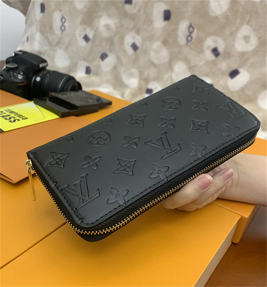 

Fashion LOUIS Purse VITTON Zipper Wallets Women and Men genuine leather Credit card black Wallet Lady Clutch Shoulder Bag, White;black