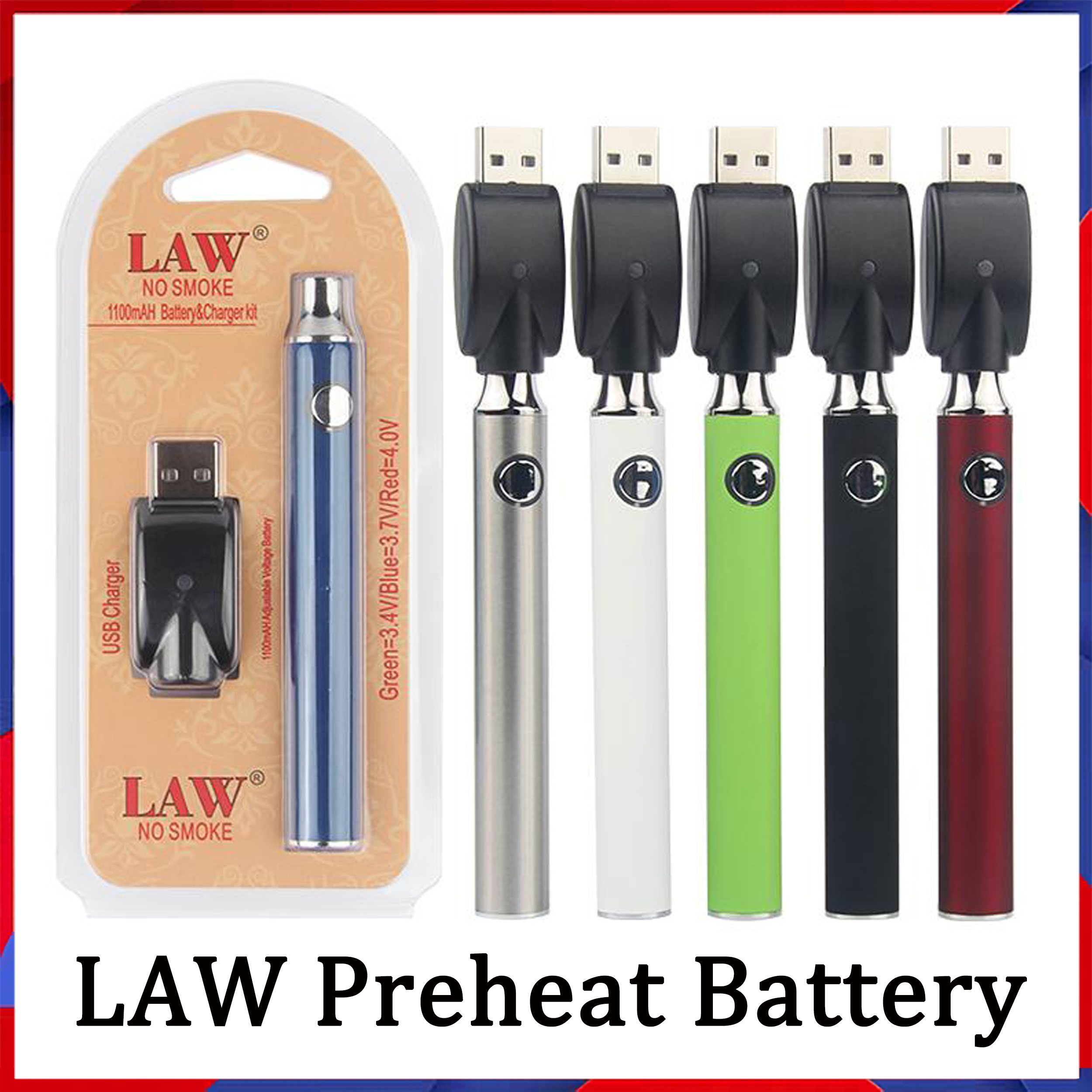 

Factory Wholesale Law Preheating Battery USB Charger Kit 1100mah O Pen Bud Touch Variable Voltage For CE3 G2 G5 th205 Mt6 Cartridges Vape
