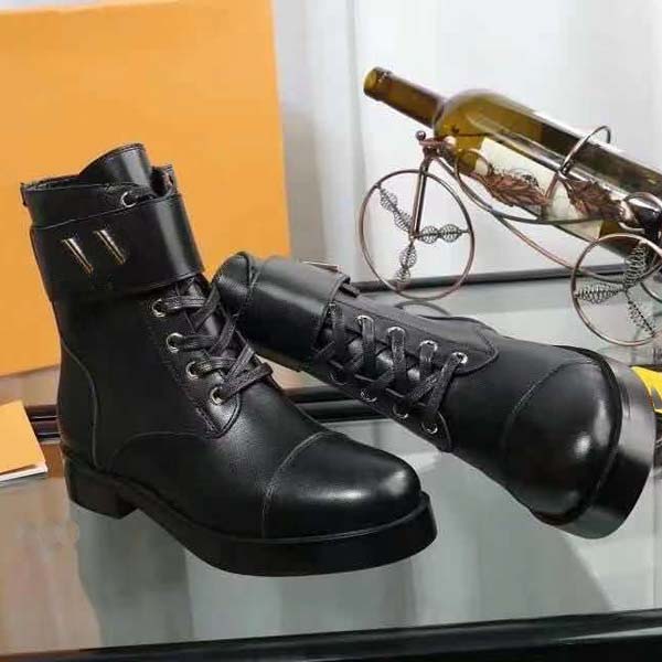 

Luxury Womens Boots Brand Desert Martin Boot Platform Genuine Leather Flat heel Work Shoes Size 35-41 With box, 2#