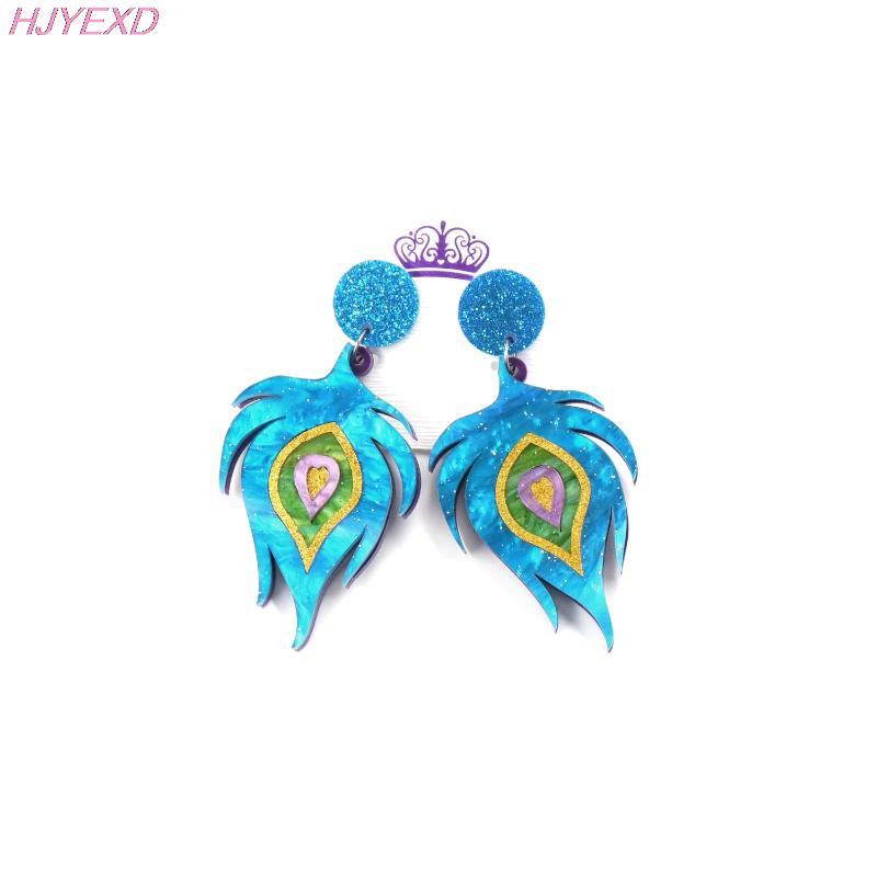 

Dangle & Chandelier 1pair Peacock Feather Earrings Galaxy Blue Vintage Acrylic, Silver