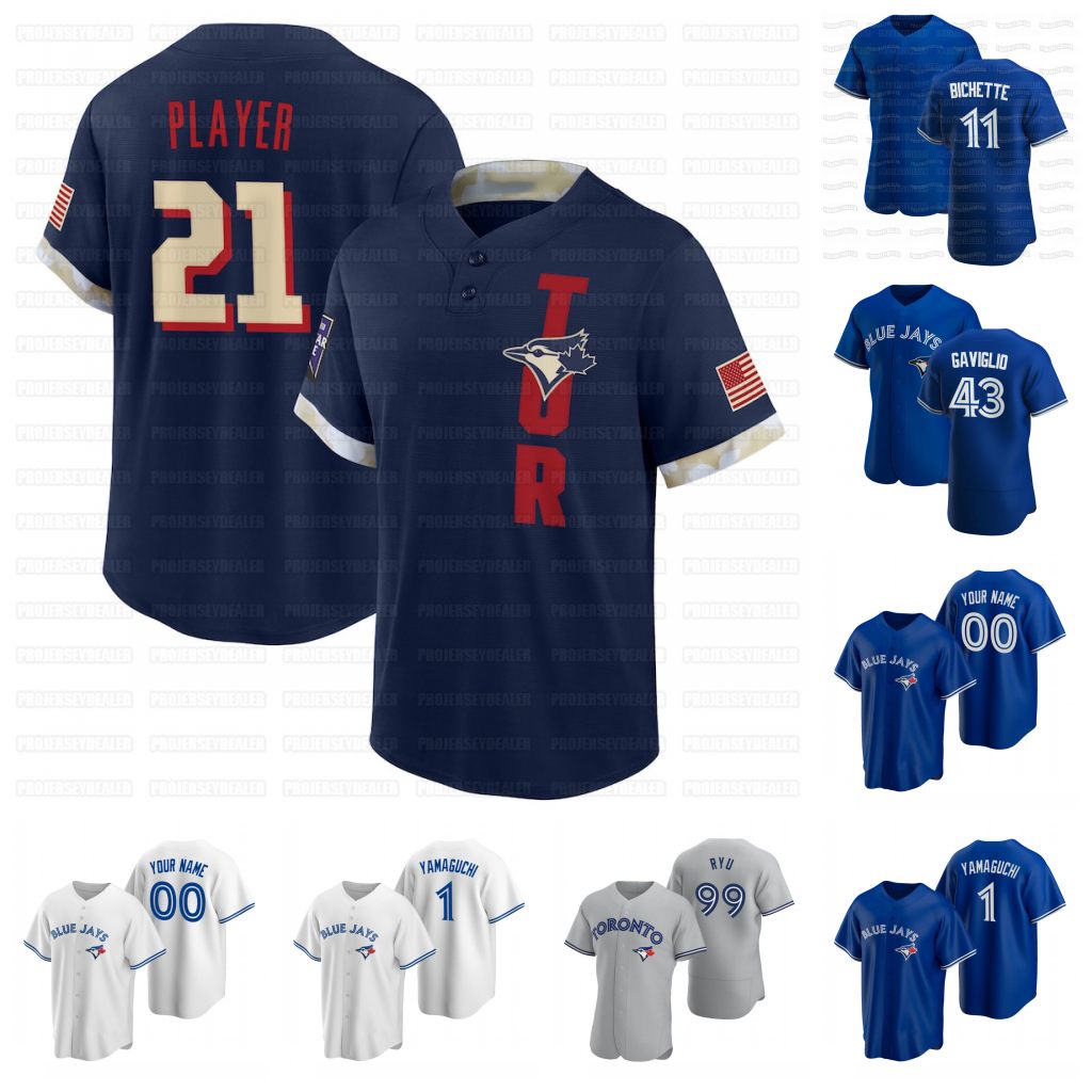 

Toronto Vladimir Guerrero Jr. 2021 All-Star Game Jersey Bo Bichette George Springer Cavan Biggio Hyun-Jin Ryu Kirby Yates Yamaguchi Randal Grichuk, 2020 grey flex base mens s-xxxl