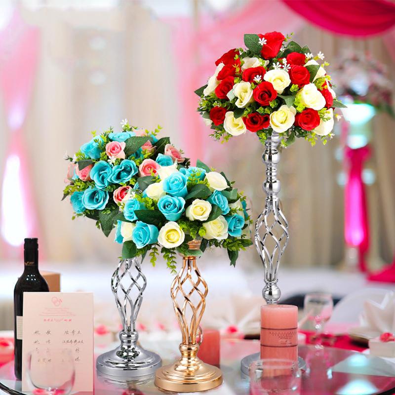 

Party Decoration Home El Table Centerpiece Metal Flower Vase Flowers Balls Stand Candlesticks Pillar Road Lead Display Holder