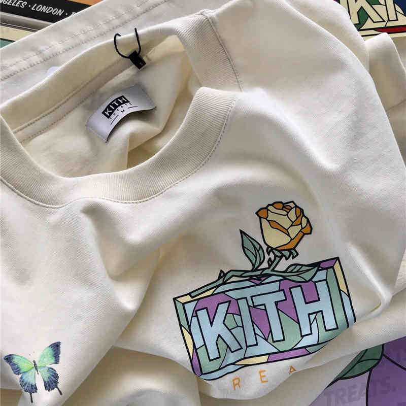 

Kith Box T-shirt Casual Men Women 1:1 Quality t Shirt Floral Print Daily