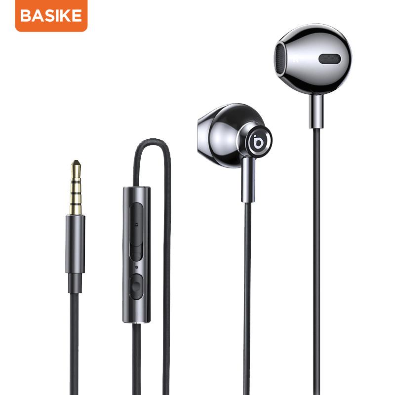 

Headphones & Earphones BASIKE MT36 Wired In-Ear Music Sport With Built-in Microphone 3.5mm Headset Mic Metal HIFI For Phone