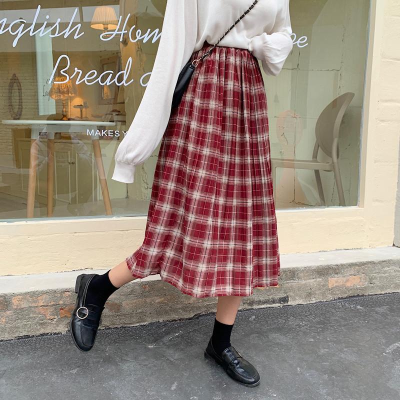 

Skirts VERHELLEN Pleated Plaid Womens High Waisted Checkered Skirt Arrival 2021 Summer Korean Harajuku For Women, Black