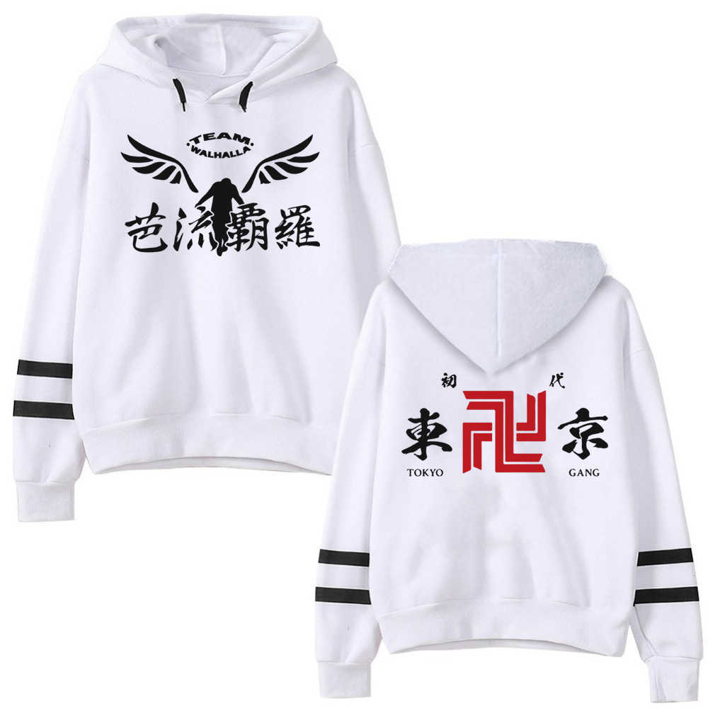 

Japan Anime Tokyo Revengers Hoodies Sweatshirt Hip Hop Streetwear Pullover Hoody Y0816, Black
