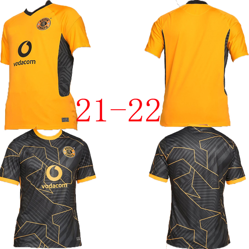 

KAIZER CHIEFS soccer Jersey 21 22 Home away Yellow black 2021 2022 Football shirt camiseta de fUtbol, Black;red