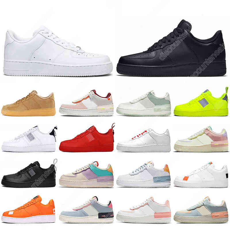 

36-45 Top Quality Low White Black Running Shoes Air Force One AF1 Trainers Women Mens AirForce 1 Dunks Shadow Shoe Tropical Twist Coral, D25 utility volt 36-45