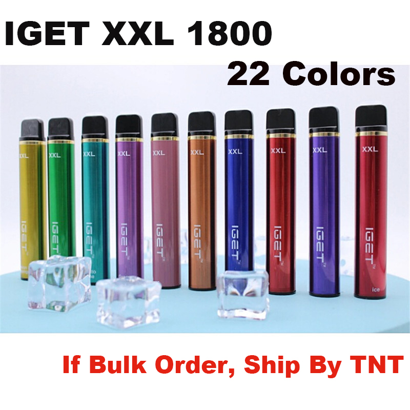 

25 Colors Original Iget XXL Disposable E Cigarettes Pod Device Kit 1800 Puffs 950mAh Battery 2.4ml Prefilled Cartridge Vape Pen Authentic VS