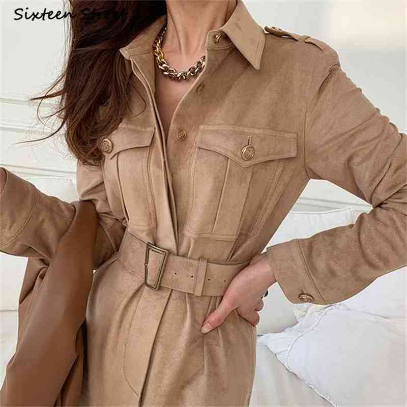 

Vintage Black Dress Woman Sashes High Waist Elegant es Vestido OL Khaki Korean Business Party Long Female 210603, Dark grey