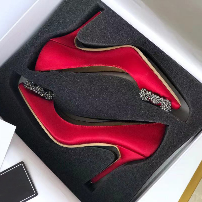 Printemps et automne chaussures de mariage de mariée escarpins peu profonds bout pointu pur satin de soie designer talons aiguilles nouvelles fem
