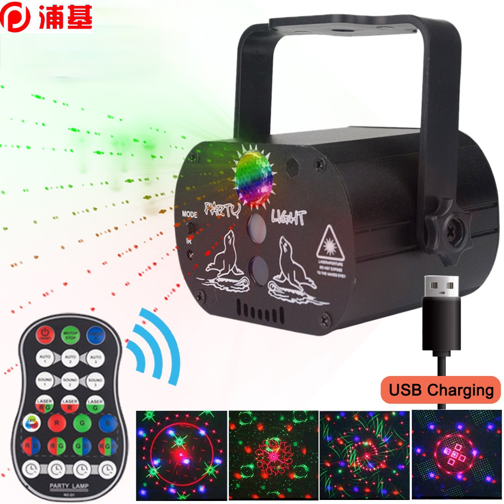 

Mini RGB Disco Light USB Rechargeable Red Blue Green Lamp DJ LED Laser Stage Projector Wedding Birthday Party Lamp Lights