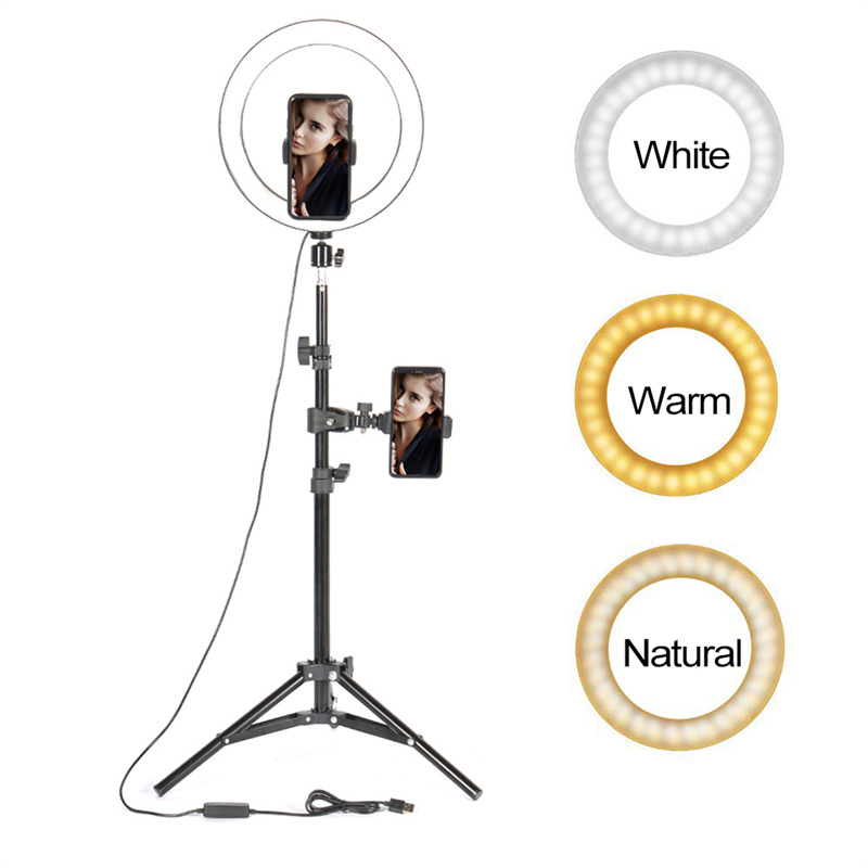 

Tikok Youtube Makeup fill lighting Video Live Shooting LED Ring Light 10 inch with phone holder Tripod Stand Selfie