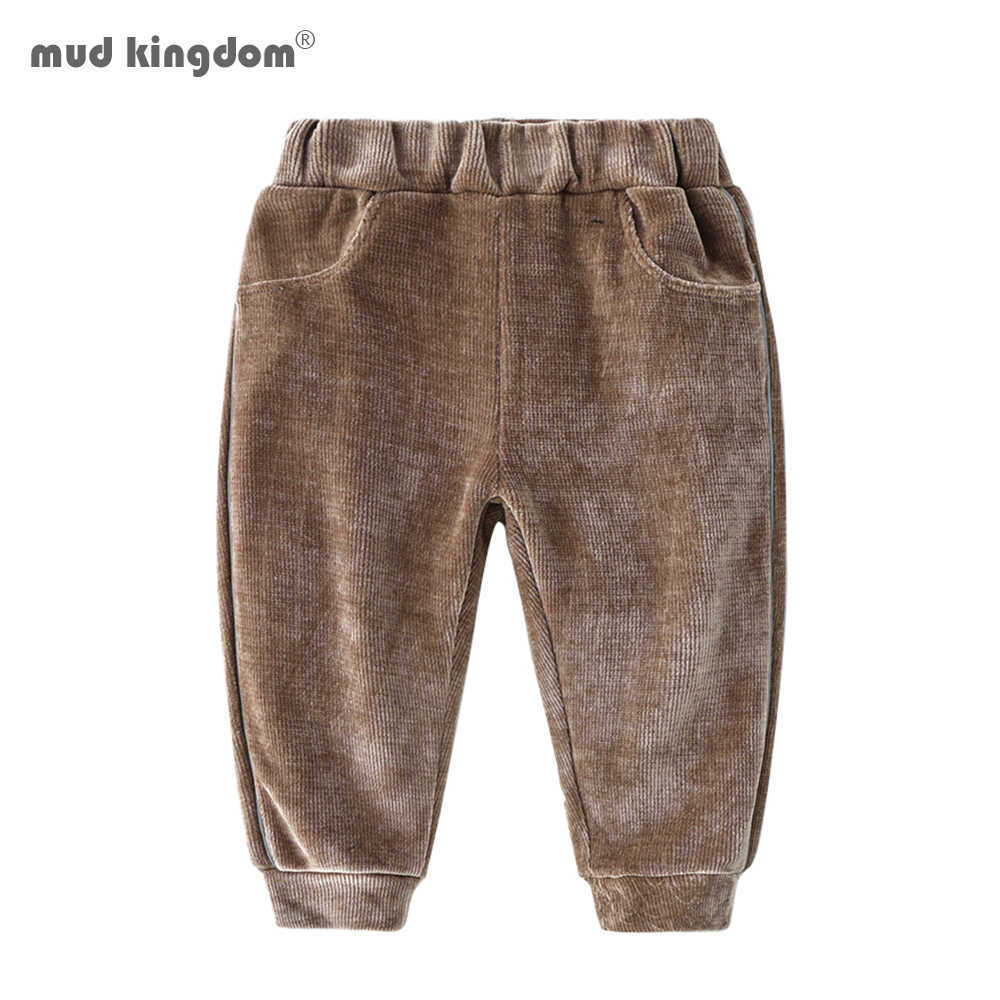 

Mudkingdom Boys Jogger Pants Solid Corduroy Cotton Autumn Elastic Waist Trousers 210615, Black