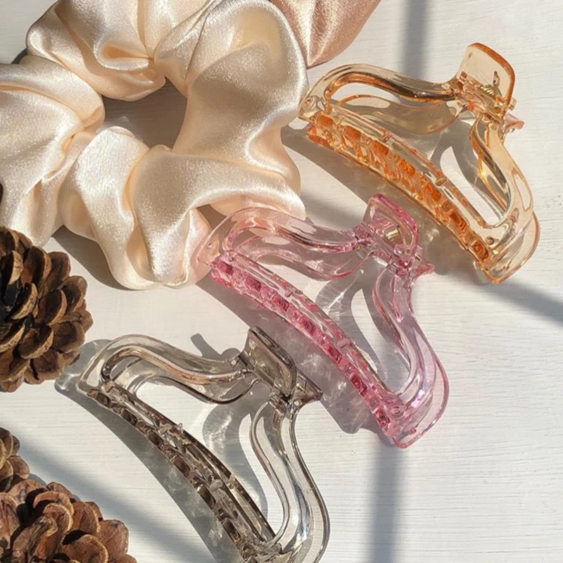 

Transparent Jelly Color Hair Claw Ponytail Hairpin Hair Accessories Styling Tool Women Girls Acrylic Hair Clip