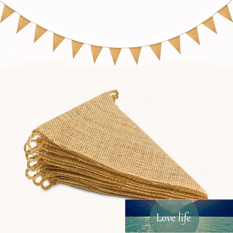 

DIY Handmade Craft 13 Flags Burlap Bunting Banner Wedding Party Celebration Party Decoration Banner
